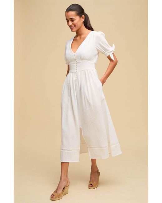 Aspiga Natural Ladies Sustainable Olga Cotton Cheesecloth Dress Summer Short Sleeve