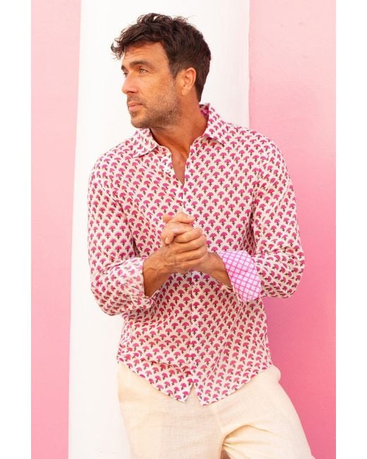 Aspiga Pink Sustainable Shirt Summer Holiday 100% Organic Cotton Bloom for men