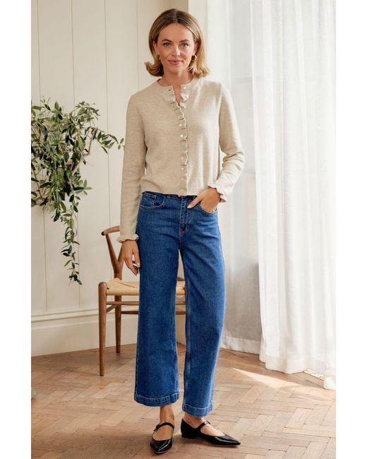 Aspiga Natural Sustainable Frill Detail Cardigan