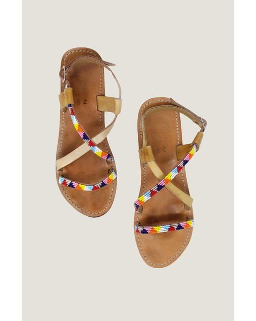 Aspiga Multicolor Ethical Lara Leather Sandals Strap