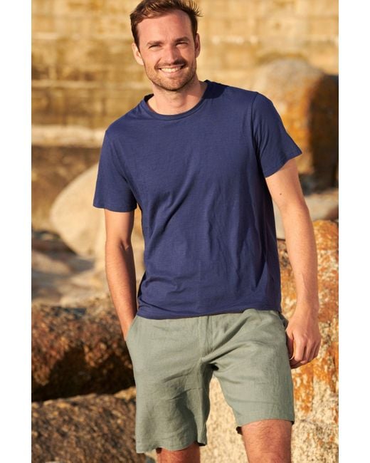 Aspiga Blue Sustainable Premium Linen Shorts Summer Holiday for men