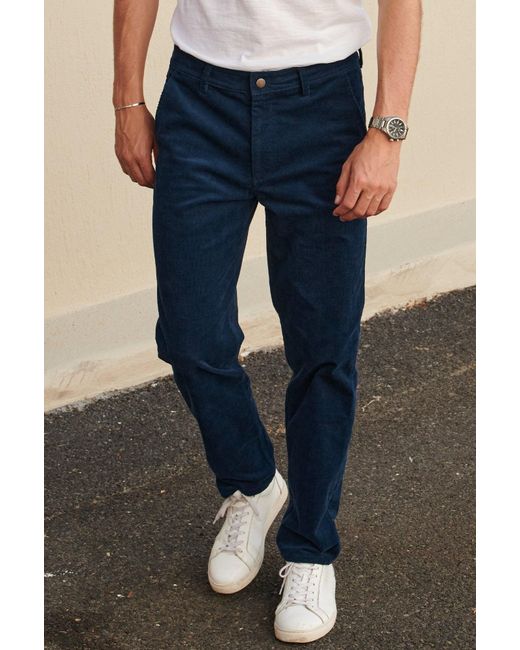 Aspiga Blue Sustainable Cotton Cord Trousers S-Xxl for men