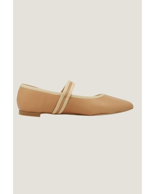Maypol Natural Aspiga Sustainable Leather Mary Jane Ballet Flat