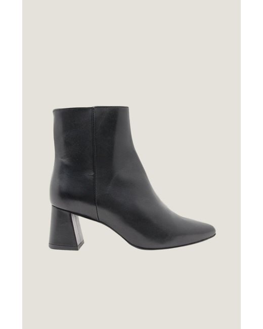 Dwrs Label Black Aspiga Ladies Ethical Lugano Boot Leather Block Heel Ankle