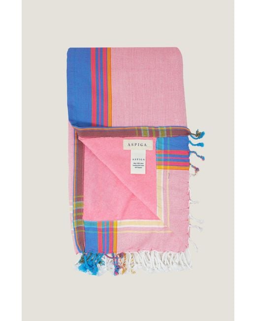 Aspiga Pink Sustainable Handmade Kenyan Kikoy Towel Cotton Summer Holiday Gifting