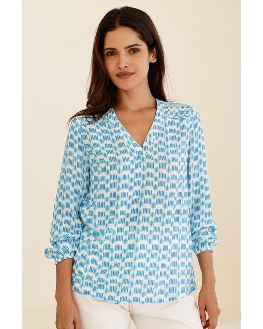 Aspiga Blue Clea Viscose Crinkle Blouse