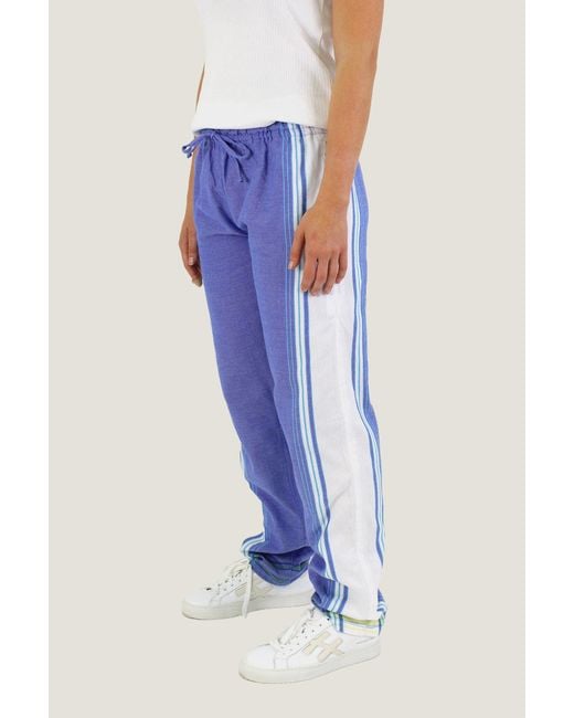 Aspiga Blue Sustainable Cotton Kenyan Kikoy Trousers Summer Holiday Gifting