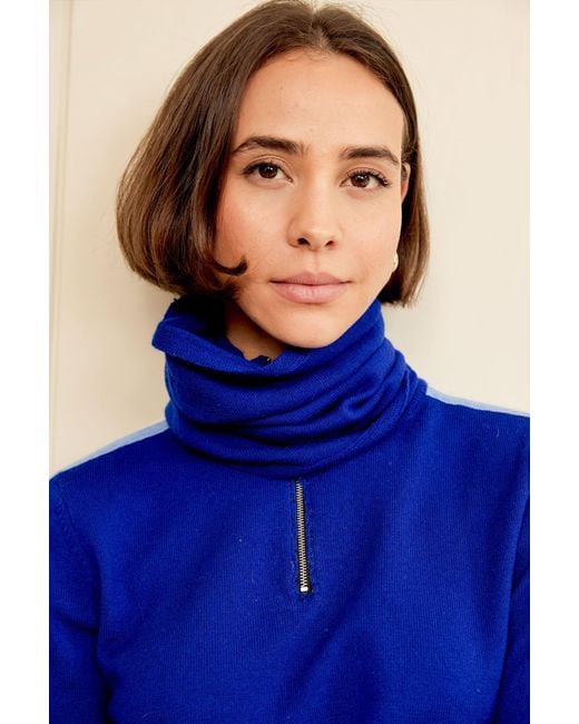 Aspiga Blue Ladies Ethical Warm Merino Wool Soft Neck Warmer Snood Cobalt