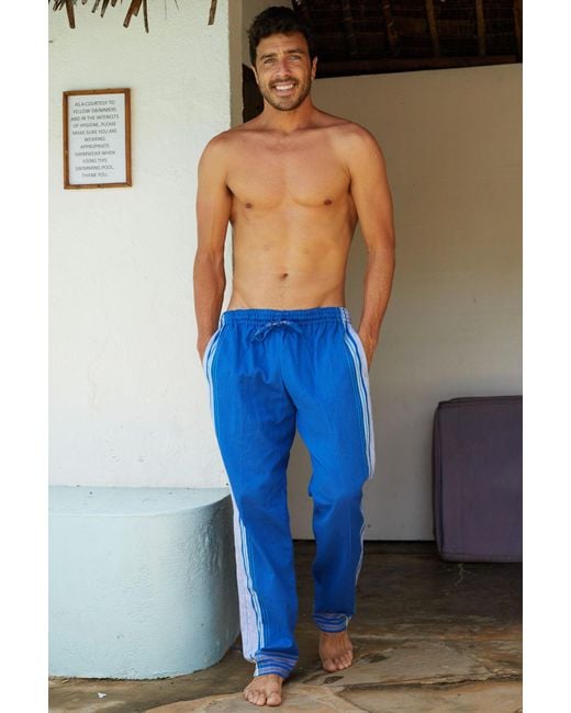Aspiga Blue Sustainable 100% Cotton Kenyan Kikoy Trousers