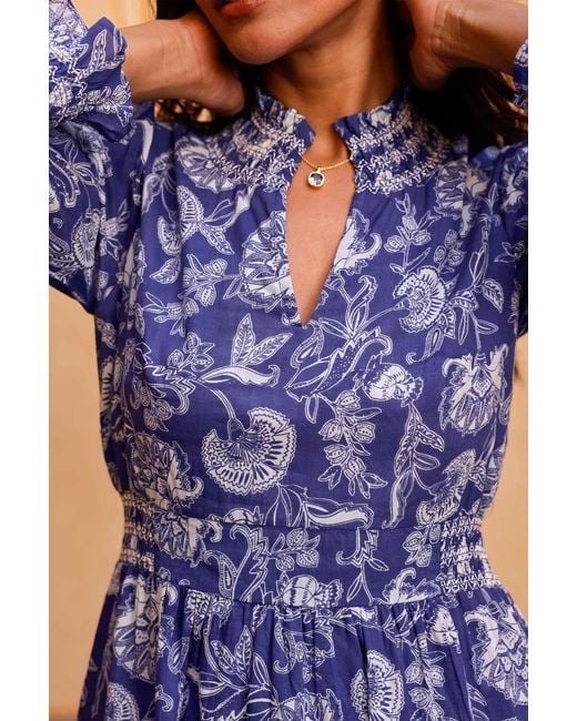 Aspiga Blue Ladies Sustainable Emmeline Maxi Summer Wedding Guest Evening Dress Cobalt