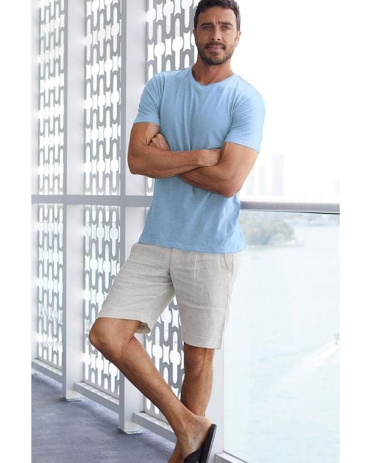 Aspiga Blue Sustainable Cotton Crew Neck T-Shirt for men
