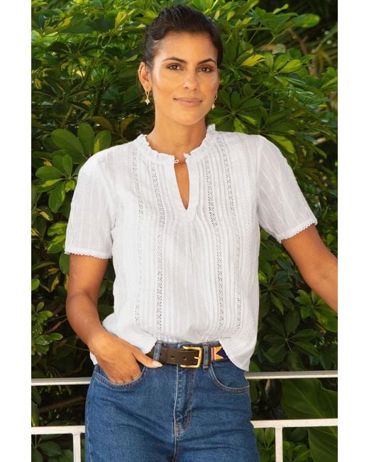 Aspiga Green Sustainable Vienna Short Sleeve Cotton Blouse Summer