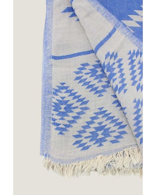 Aelia Anna Blue Aspiga Ladies Sustainable Cotton Pestemal Greek Absorbent Beach Towel