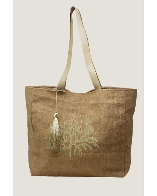 Aspiga Ladies Sustainable Summer Beach Bag Jute Natural