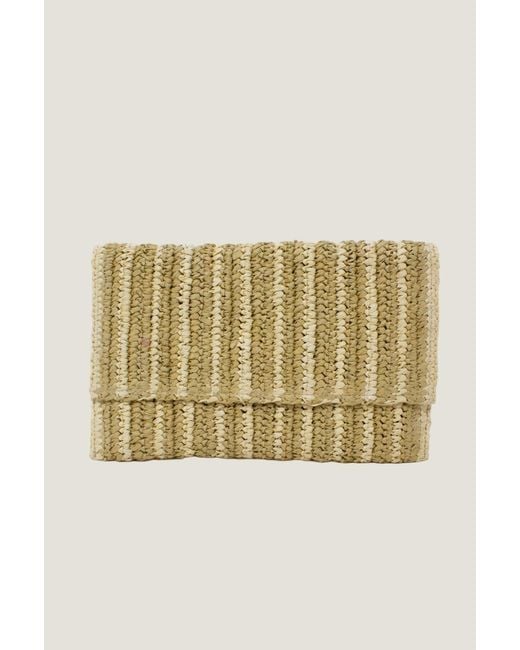 Aspiga Ladies Sustainable Amalfi Raffia Stripe Clutch Natural
