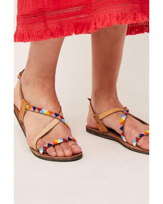 Aspiga Multicolor Ethical Lara Leather Sandals Strap