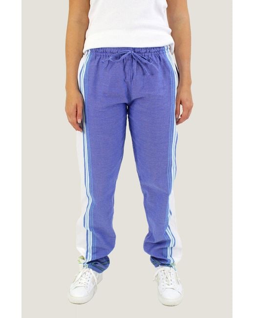 Aspiga Blue Sustainable Cotton Kenyan Kikoy Trousers Summer Holiday Gifting