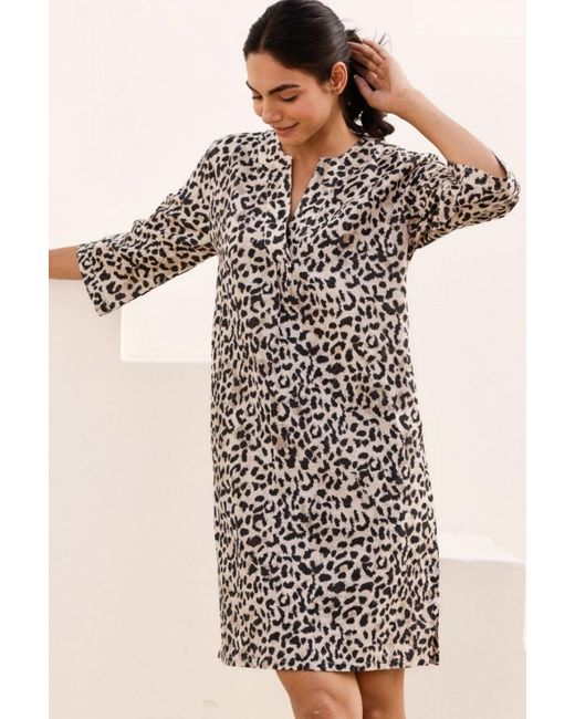 Aspiga Multicolor Ladies Sustainable Calvi Dress Leopard Printed