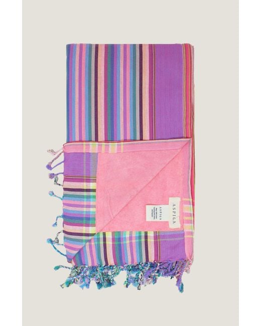 Aspiga Purple Sustainable Handmade Kenyan Kikoy Towel Cotton Summer Holiday Gifting