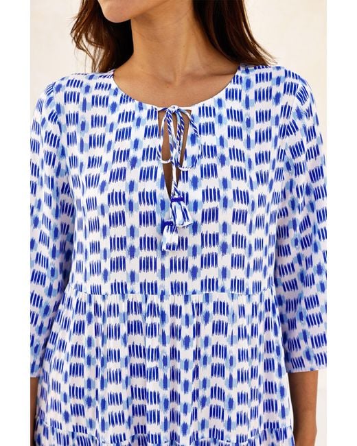 Aspiga Blue Sustainable Emma Midi Dress Ecovero Viscose Printed Summer