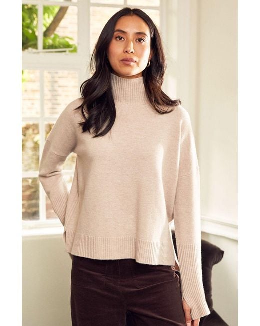 Aspiga Natural Ladies Sustainable Oversized Funnel/Turtle Neck Merino Wool