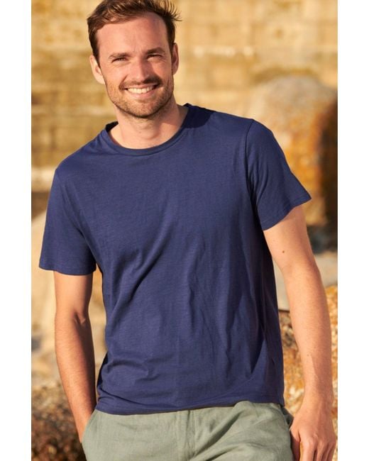 Aspiga Blue Sustainable Cotton Crew Neck T-Shirt for men