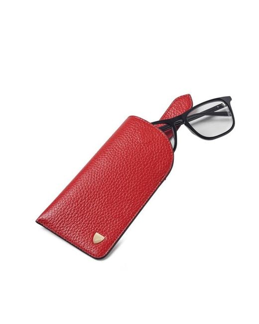 Aspinal Red Glasses Case With Tab