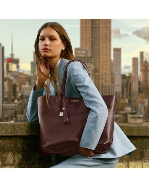 Aspinal Red Hudson Tote Bag