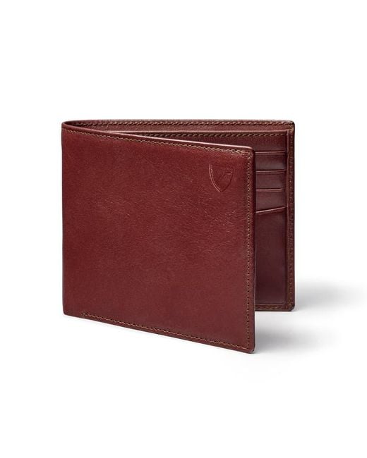 Aspinal Red 8 Card Billfold Wallet for men