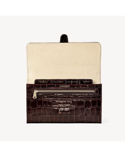 Aspinal Brown Travel Wallet