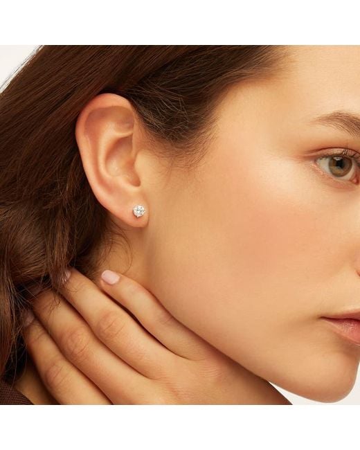 Aspinal Metallic Floating Solitaire Diamond Stud Earrings