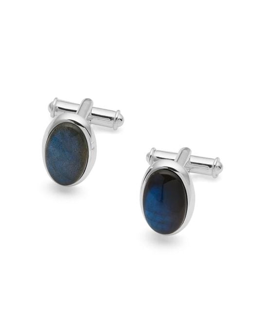 Aspinal Blue Oval Cufflinks for men