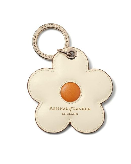 Aspinal Natural Daisy Keyring
