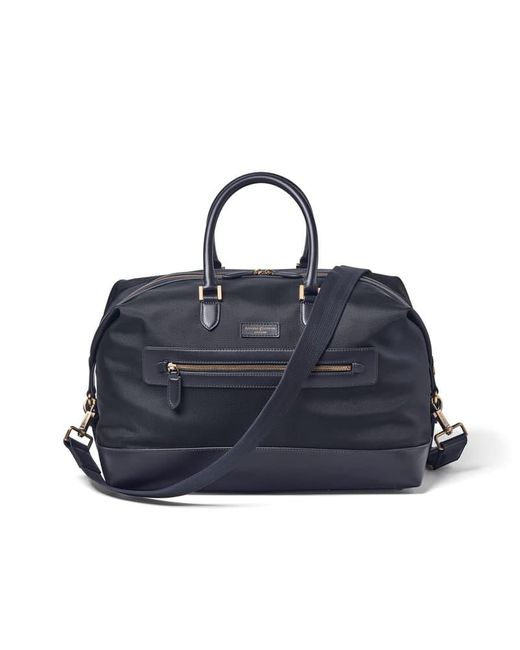 Aspinal Blue Weekend Bag for men