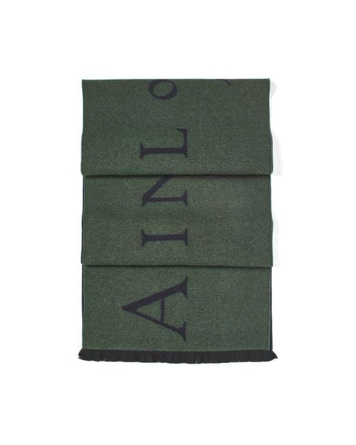 Aspinal Green Bi-Colour Heavyweight Merino Wool Scarf