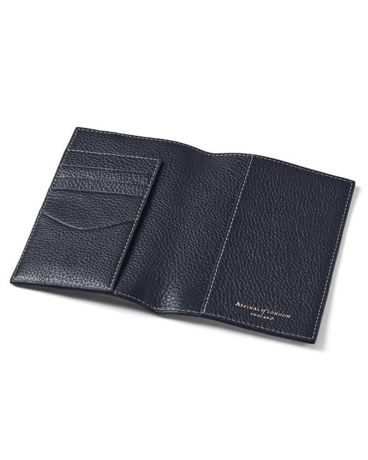 Aspinal Blue Hudson Passport Cover
