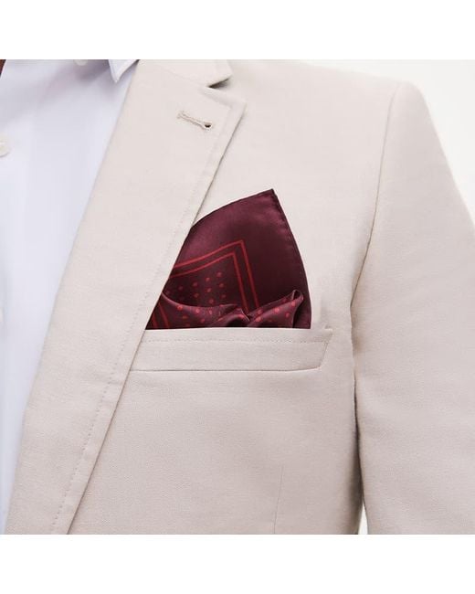 Aspinal Purple Pure Silk Pocket Square for men
