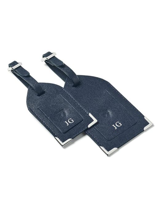 Aspinal Blue Set Of 2 Luggage Tags