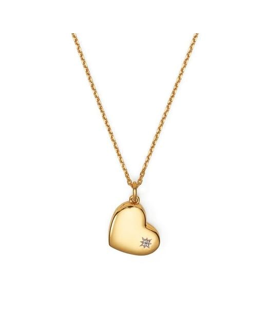 Aspinal Metallic Star Set Heart Locket Necklace