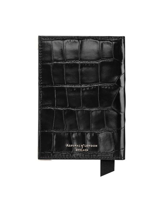 Aspinal Black Passport Cover