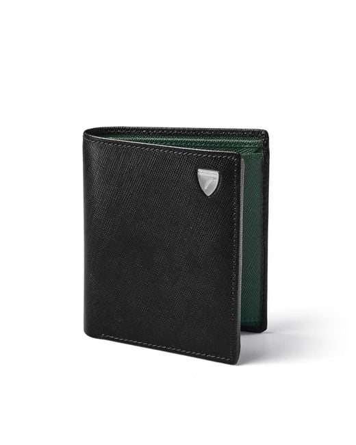 Aspinal Black Id & Coin Rfid Wallet for men