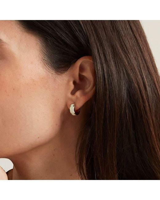 Aspinal Metallic Enamel Huggie Earrings