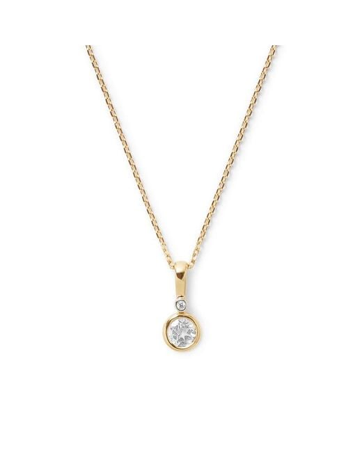 Aspinal Metallic Diamond Pendant Necklace With Sapphire