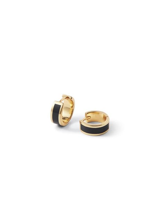 Aspinal Metallic Enamel Huggie Earrings