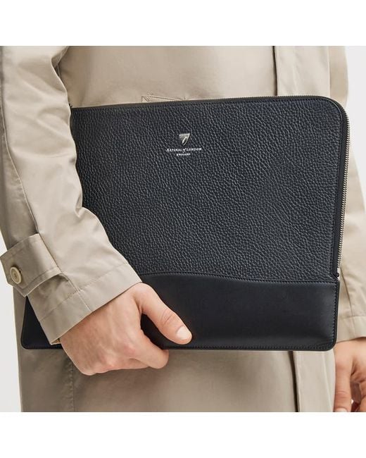 Aspinal Black City Leather Folio Case