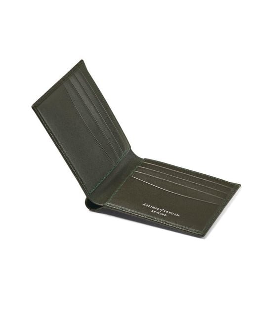 Aspinal Green 8 Card Billfold Wallet for men