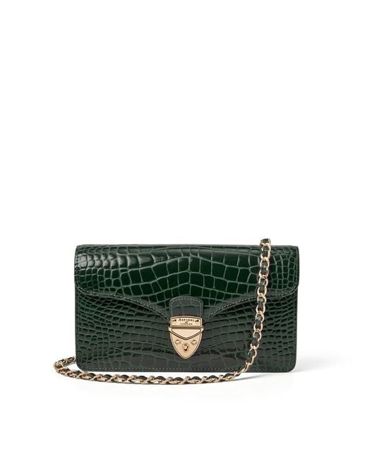 Aspinal Green Mayfair Clutch