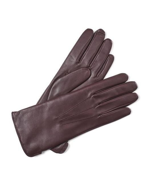 Aspinal Brown Cashmere Lined Leather Gloves