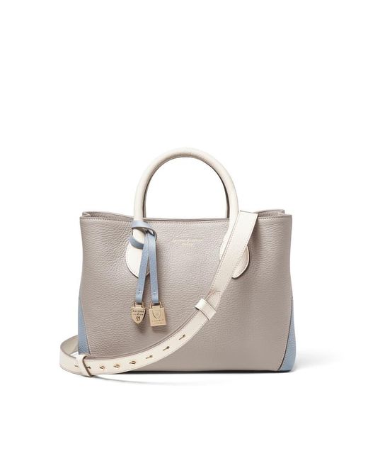 Aspinal Gray Midi London Tote