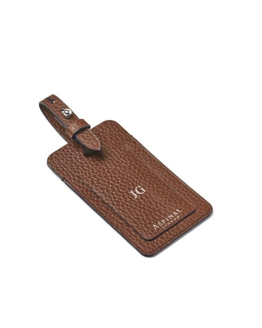 Aspinal Brown Luggage Tag